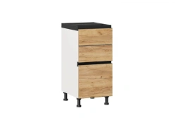 Sherwood LD.281110.000 Kitchen cabinet front 400 3 drawers LUX (4) (set) (Golden Oak/Black )
