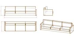 Three-seater sofa (D.3 series)