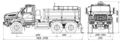 Tank truck for transportation of food liquids (technical water) ??? 4680M6-20 on chassis URAL 55571-6151-70, 55571-6151-72, 5557
