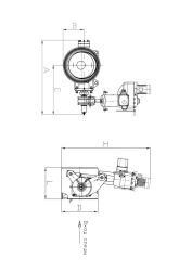 Disc gates RK 110 series DN 300 to 800 mm, Pp up to 4,0 MPa, medium temperature up to 545?C under electric drive