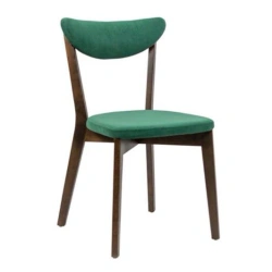 Ruby upholstered chair on wooden frame