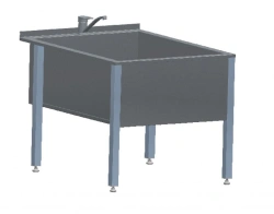 Table with sink for boilers and trays