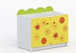 Low cupboard mod.1 "Nevalyashki". Size (w x d x h): 700 x 400 x 500mm. With photo print. (Furniture for kindergartens brand "Int