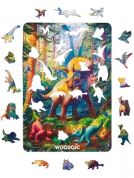 Educational puzzles of wood materials, coloured, without mechanisms, "Woosaic".
