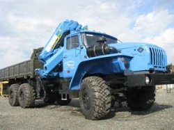 Flatbed truck with CMU 6377R2 on chassis Ural 4320-1951-60, Ural 4320-1951-62, Ural 4320-1951-70, Ural 4320-1951-72, Ural 4