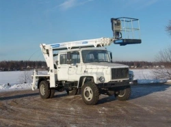 Auto hydraulic lift AGP-20T compact GAZ-33086 with 5-seat cabin 19M 80/250/300KG 13.5M