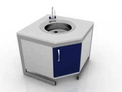 Corner laboratory table, 201 - 005-1TM-800, 850x850x800