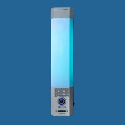 Two-lamp UV-bactericidal recirculator with forced air flow circulation for indoor air disinfection