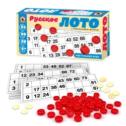 Russian Lotto with plastic chips. Chips