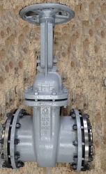 Steel wedge gate valve with sliding spindle and handwheel RN 1,6 MPa DN 300