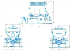 Semi-trailer tractor mounted sand spreader model: LKT-3PRPP (using LKT-P1800.00 axles)
