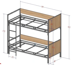 Metal bunk bed, art. no. 062/2023