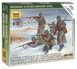 Assembled model "Soviet infantry in winter uniform 1941-1942"
