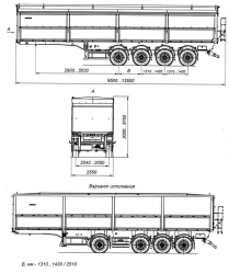 Semi-trailer of cargo four-axle AM9460-21S with axles CEYLAN AS-1210-225-ST-OV with payload of 12 tonnes
