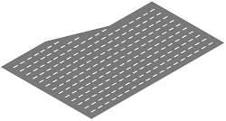 Bottom base of the reduction of the left cable duct DKZ 000x00 N, with overall dimensions from 300x200 mm to 1000x800 mm, with t