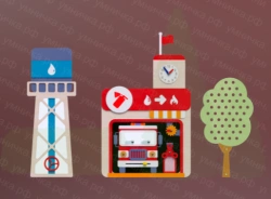 Decorative-developmental panel "Fire Station" PMG-0HR