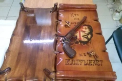 Carved backgammon with superimposed figure 30*60*12 version 2