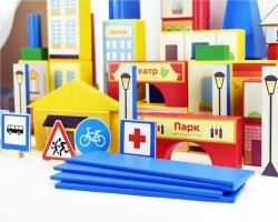 Children's floor hollow wooden constructor CITY