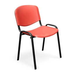 Metal frame chair with plastic seat and backrest