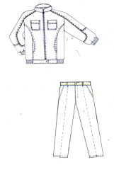 Women's suit (jacket, trousers) for protection against general industrial pollution and mechanical effects (abrasion) made of co