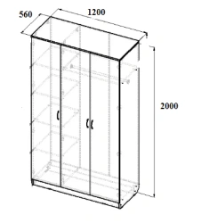 Closet 3-sectional