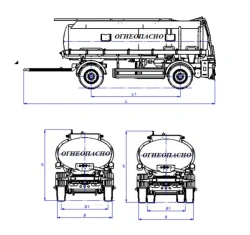 Tank trailer type TT2 modification TT23 (without pump; tyres Cordiant Professional 385,65R22,5; axle Cespel: AB09, AD09W0; )