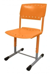OMEGA pupil's chair, (Adjustable), 4-6 g, (380-460 mm), RAL 9006 gloss, plastic grey (RAL 7040)