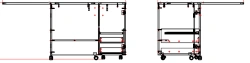 Sewing table with pneumatic lift