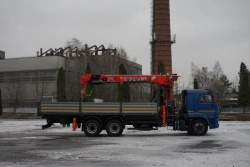 Special purpose vehicle with MKMA type hydraulic loading crane on the basis of KAMAZ 65117 and its modifications 64K35G-LA