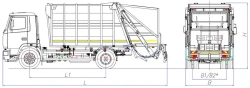 Rear-loading rubbish truck model MK-3541-03