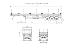 Semi-trailer truck TONAR model 9388 with axle units manufactured by TONAR of models: 90422, 90424, 90431