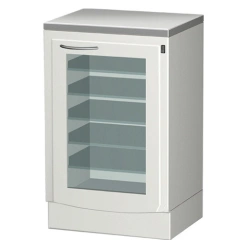CE 110-2M - medical table and cabinet for storing dental materials with eight sliding shelves, bacteriological irradiator