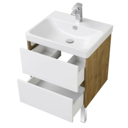 Undermount sink cabinet Aquaton Scandi 70 white, oak rustic 1A251801SDZ901.A251.8.01S.DZ9.0