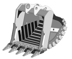 Heavy duty rock bucket RDE-83.22d-12WC9(5)WS