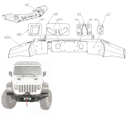 Car bumpers+fitting kit JEEP WRANGLER JL 2018-