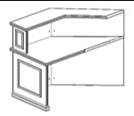 Issuing desk, extending corner module of the Classic series 1500x770x1150 mm