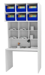 Postman's table with MOPS cage, marking "MS FURNITURE"