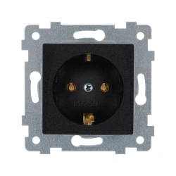 "MARIA" Single socket outlet mechanism with socket w.s.c. with a curtain w/c. RS16-446 "anthracite"