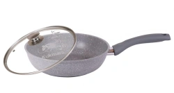 Cast aluminium frying pan 240/60mm (non-stick coated) TM Kukmara, with Bakelite handle, glass lid, line