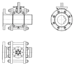 Ball shut-off and regulating combined valve under electric actuator KSHR DN 10-150 PN 1,6-8,0