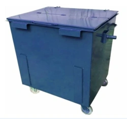 Euro storage container with lid and wheels