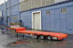 Semitrailer-tractor-trailer Politrans 94183 -030. In the version: metal platform with a loading platform, with a flatbed in p