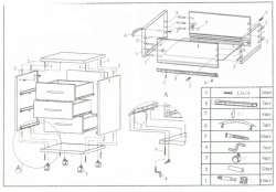 Bedside cabinet on metal frame (TA 4)