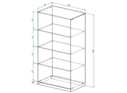Closet shelf unit with 4 open shelves 1000x600x1850