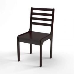 Sturdy wooden chair "A-Vito", colour "Dark Walnut", rigid (rigid, hard seat, 4 back slats)