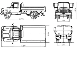 Dumper truck GAZ-SAZ-25063-10 construction on the basis of chassis GAZ-33088 GVW 6540