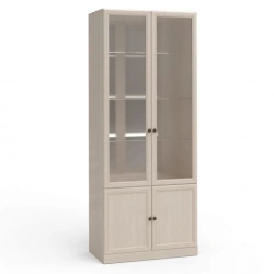 "Camilla" FSK-02.T8L, 2-door cupboard, 2 doors, 2 doors glass, glass shelves, mirror from the set of modular furniture "Camilla"