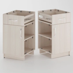 Built-in desk cabinet 1 drawer, 1 shelf with door