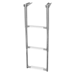Folding telescopic gangway, 3 white steps, Art. No. 040102WT