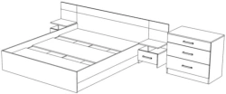 Set of wooden furniture for bedroom model KS 01